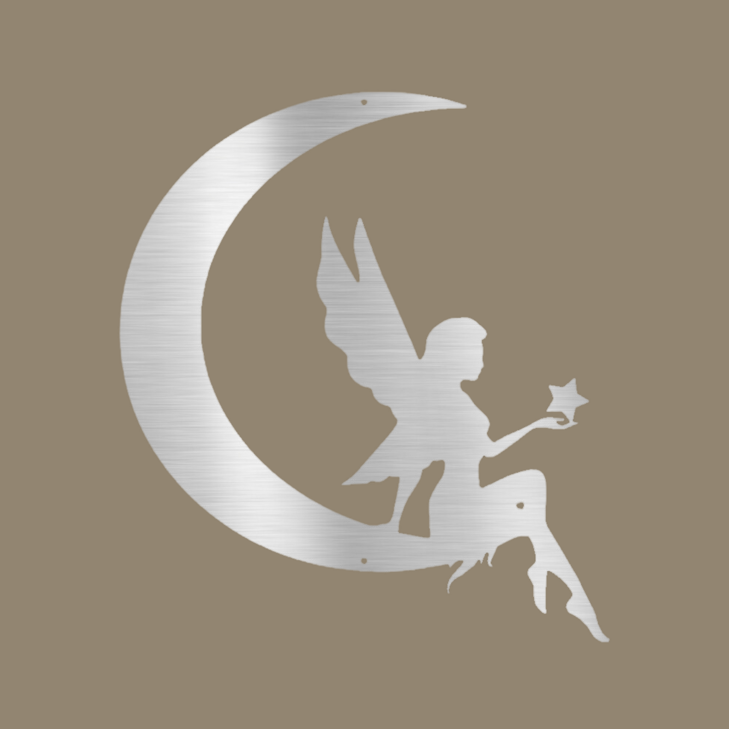 Fairy Moon Custom Made Metal Signs - Fairytale Silver Metal Wall Art Decor | Home Accent Studio