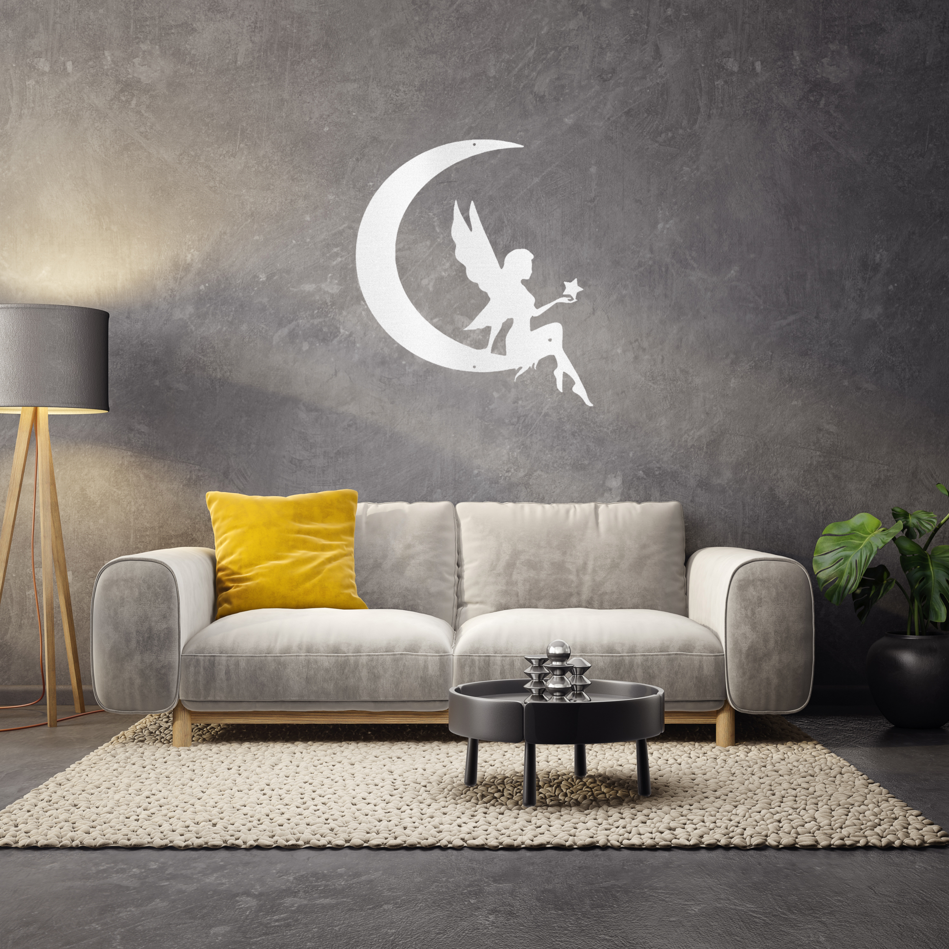 Fairy Moon Custom Made Metal Signs - Fairytale White Metal Wall Art Decor | Home Accent Studio