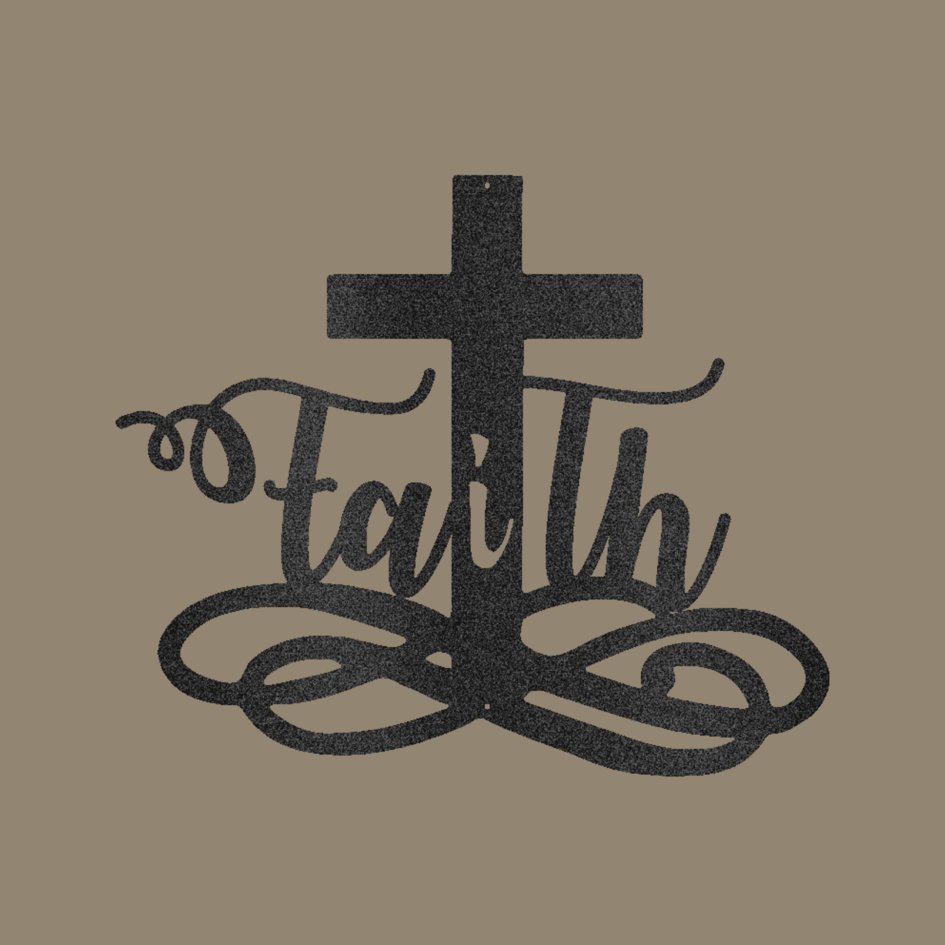 Faith Cross Custom Made Metal Signs - Christian Black Metal Wall Art Decor | Home Accent Studio