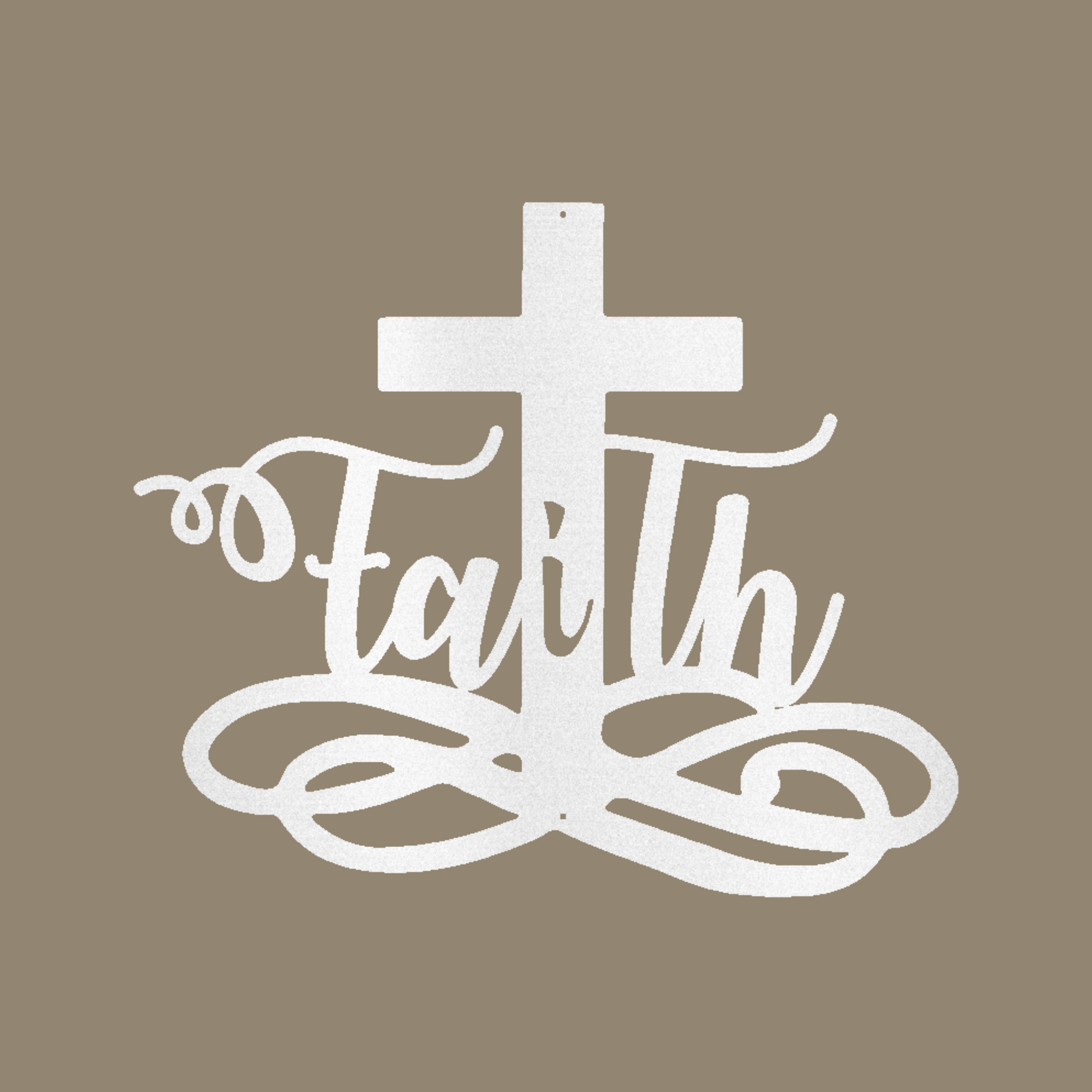 Faith Cross Custom Made Metal Signs - Christian White Metal Wall Art Decor | Home Accent Studio