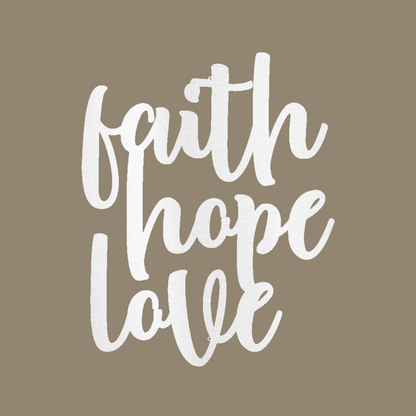 Faith Hope Love Script Custom Made Metal Signs - White Christian Wall Art Decor | Home Accent Studio