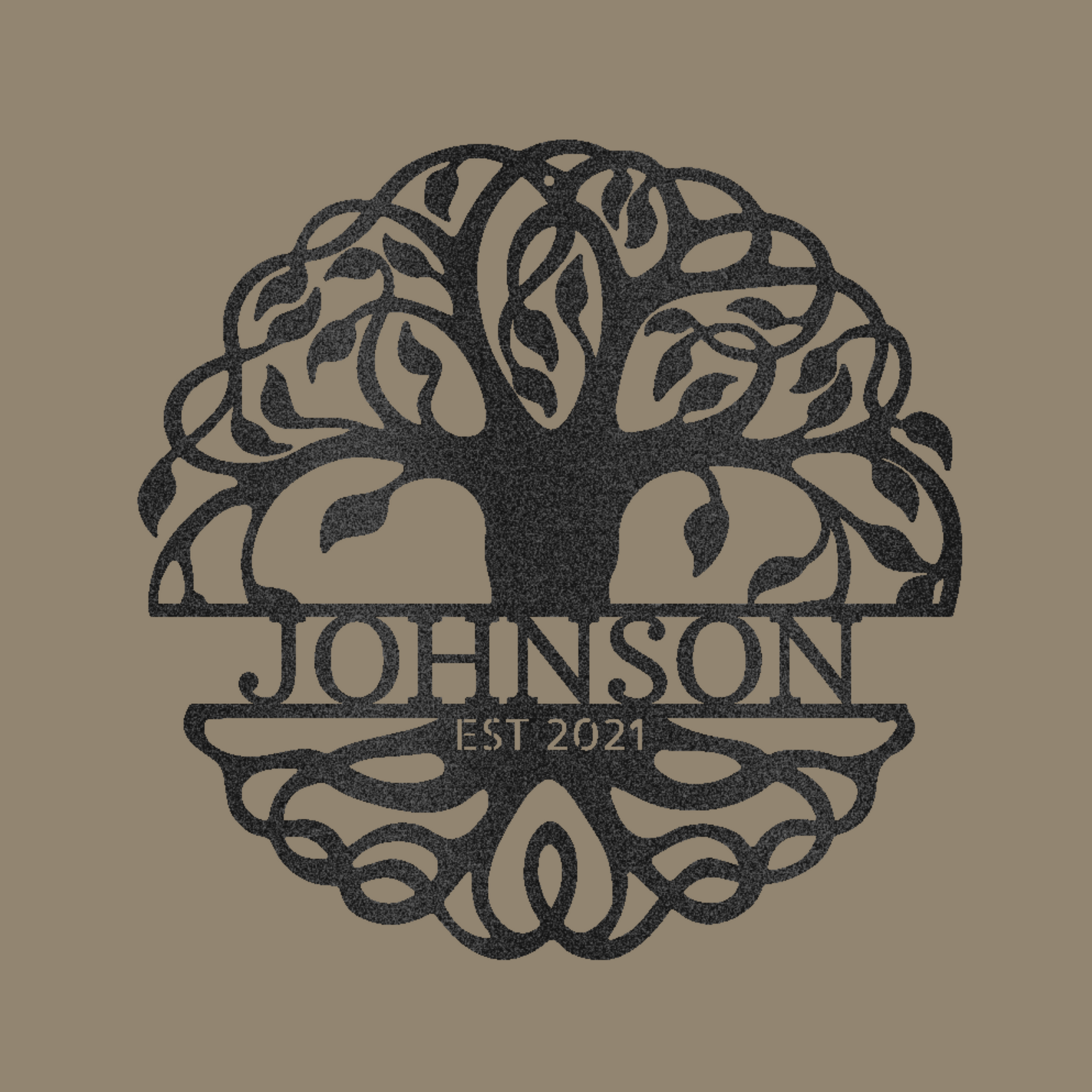 Personalized Tree of Life Black Monogram | Tree of Heaven | Tree Drawing Monogram | Home Accent Studio