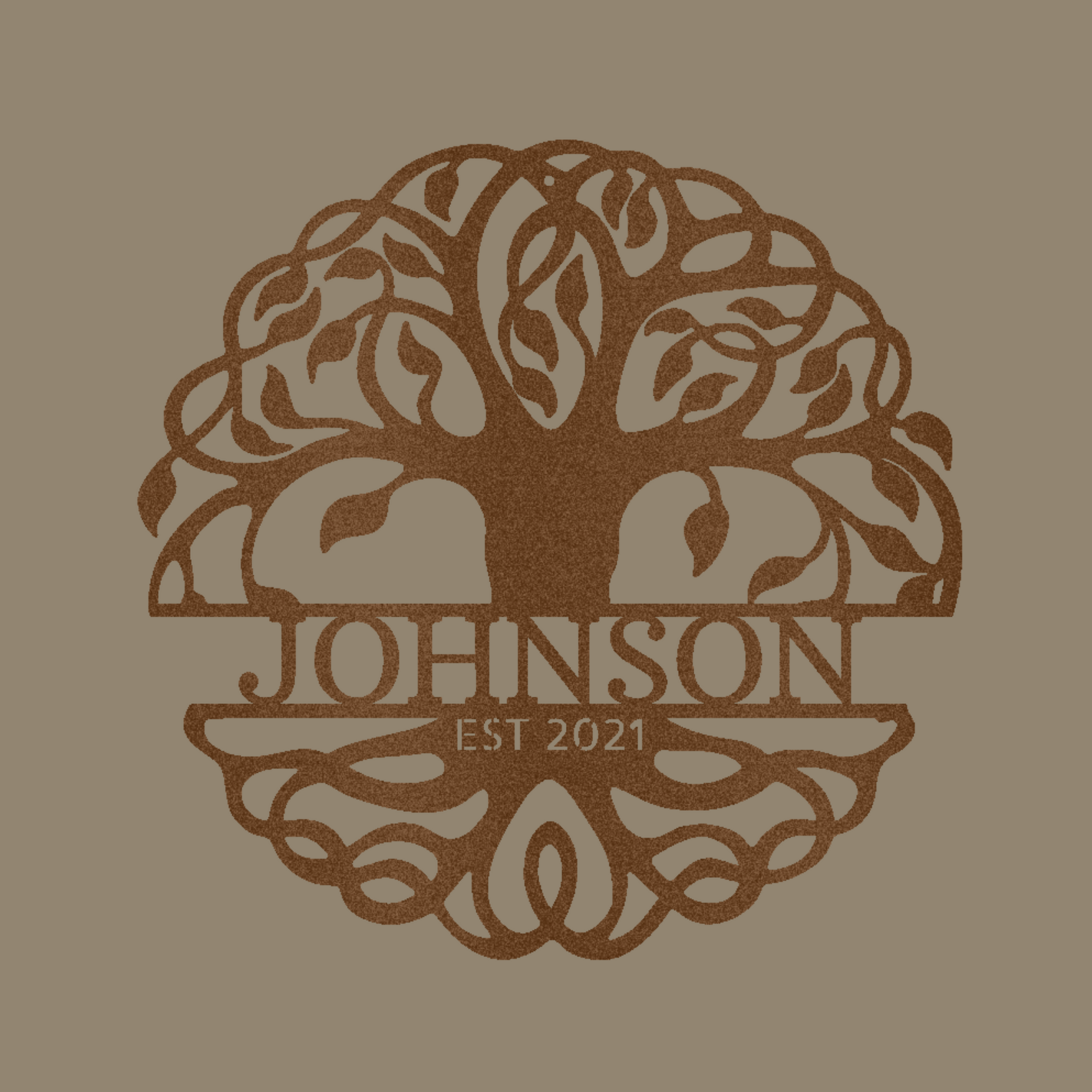 Personalized Tree of Life Copper Monogram | Tree of Heaven | Tree Drawing Monogram | Home Accent Studio