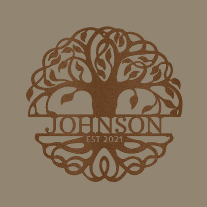 Personalized Tree of Life Copper Monogram | Tree of Heaven | Tree Drawing Monogram | Home Accent Studio