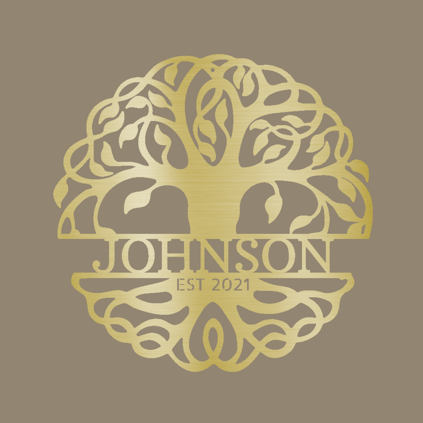 Personalized Tree of Life Gold Monogram | Tree of Heaven | Tree Drawing Monogram | Home Accent Studio