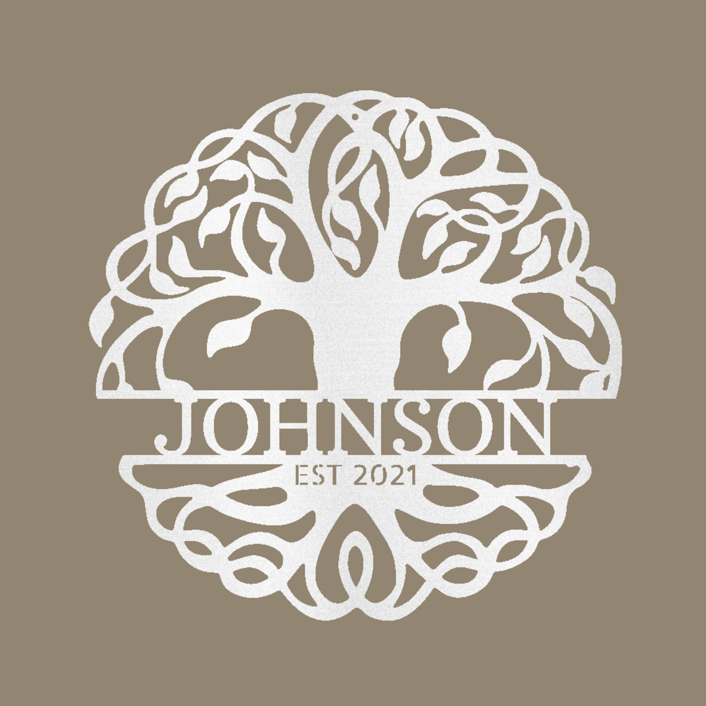 Personalized Tree of Life White Monogram | Tree of Heaven | Tree Drawing Monogram | Home Accent Studio