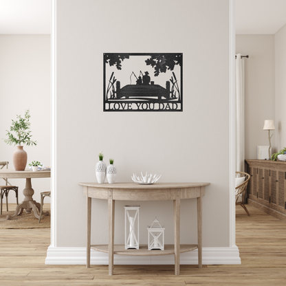 Personalized Metal Wall Decor - 'Fishing Buddies' Black Monogram | Home Accent Studio