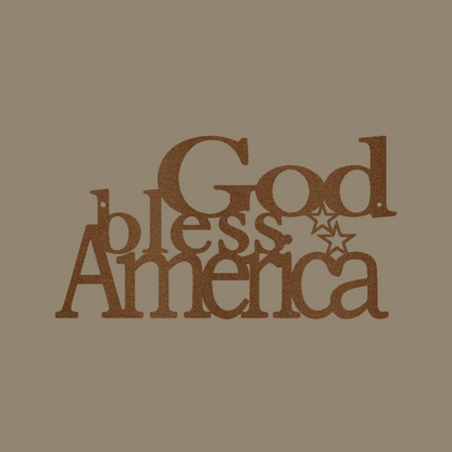 God Bless America Custom Made Metal Signs - Copper Patriotic Metal Wall Art Decor | Home Accent Studio