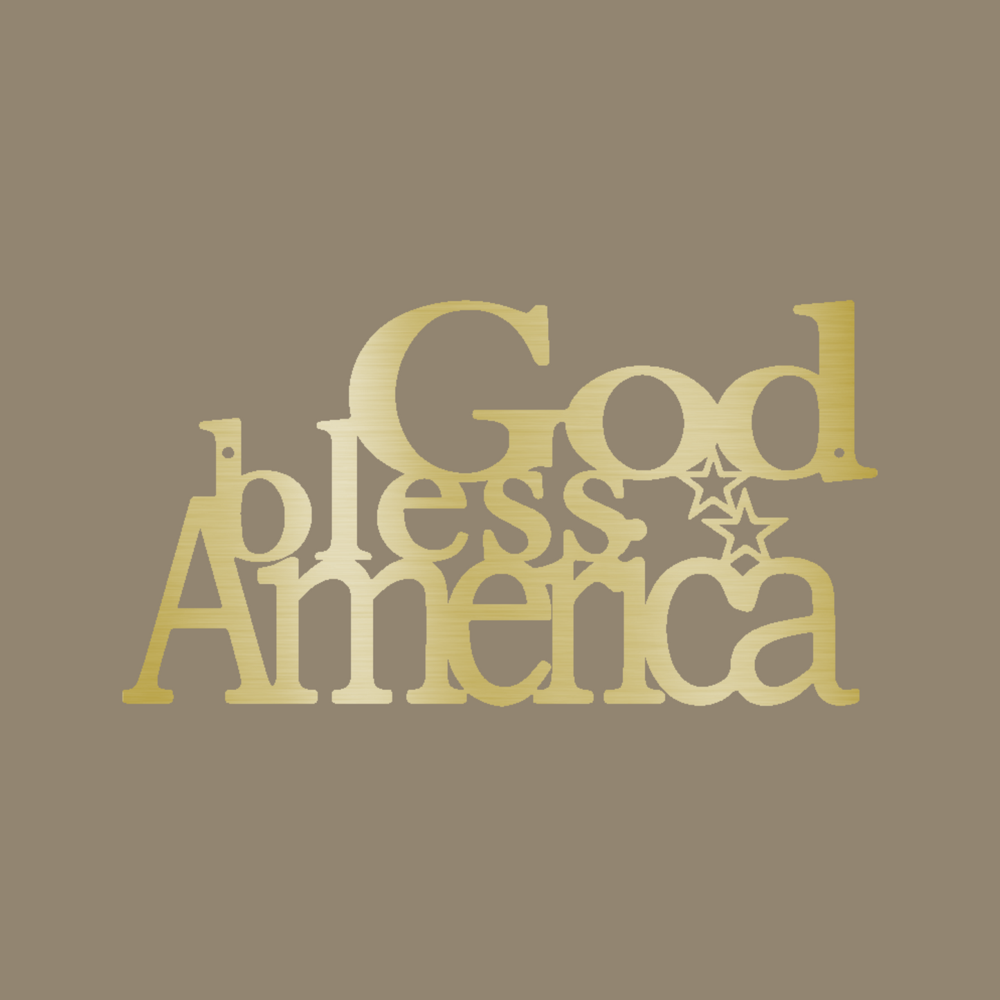 God Bless America Custom Made Metal Signs - Gold Patriotic Metal Wall Art Decor | Home Accent Studio