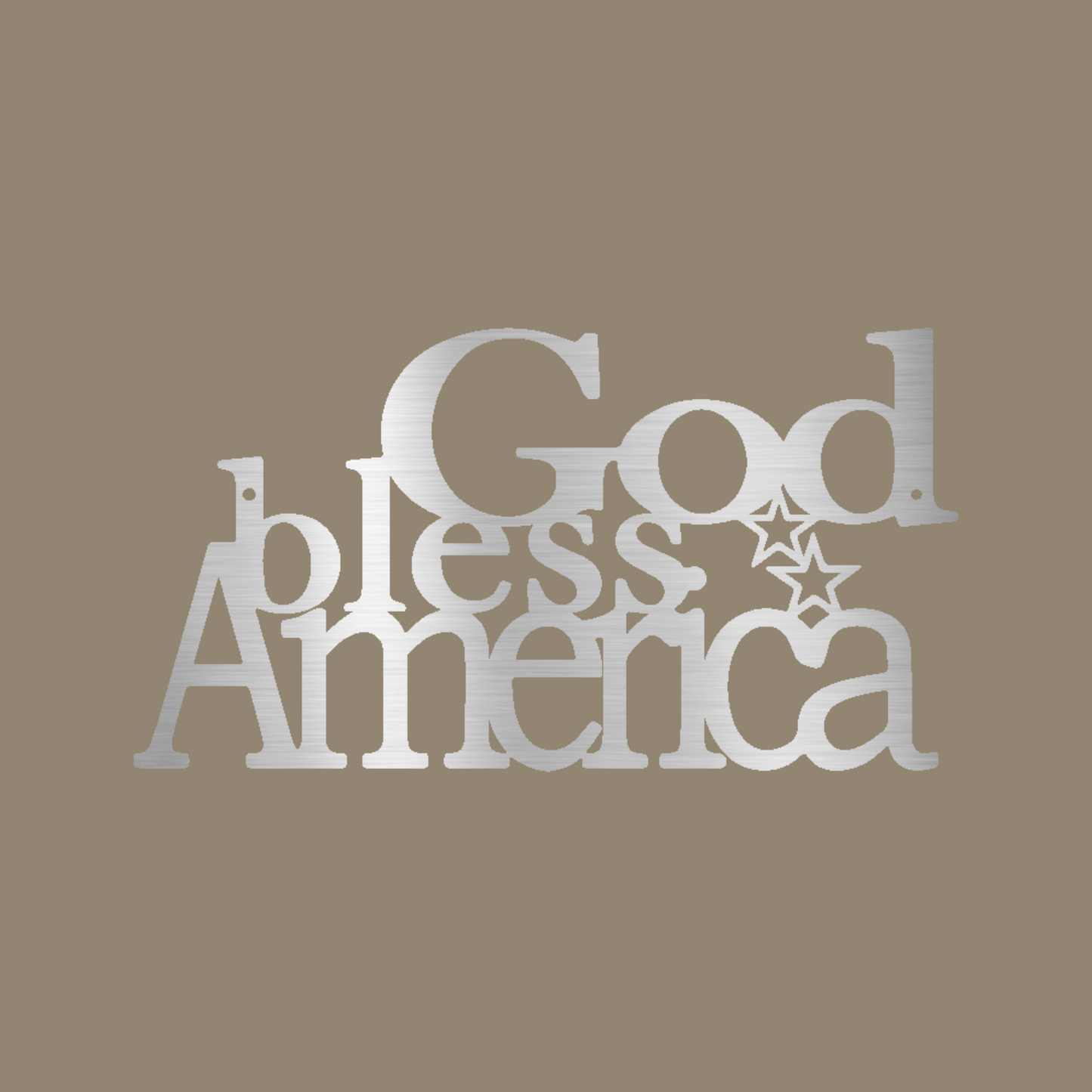 God Bless America Custom Made Metal Signs - Silver Patriotic Metal Wall Art Decor | Home Accent Studio