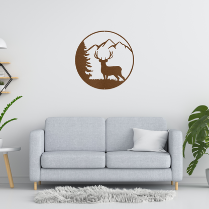 Graceful Deer Custom Made Metal Signs - Copper Deer with Antlers Silhouette | Home Accent Studio