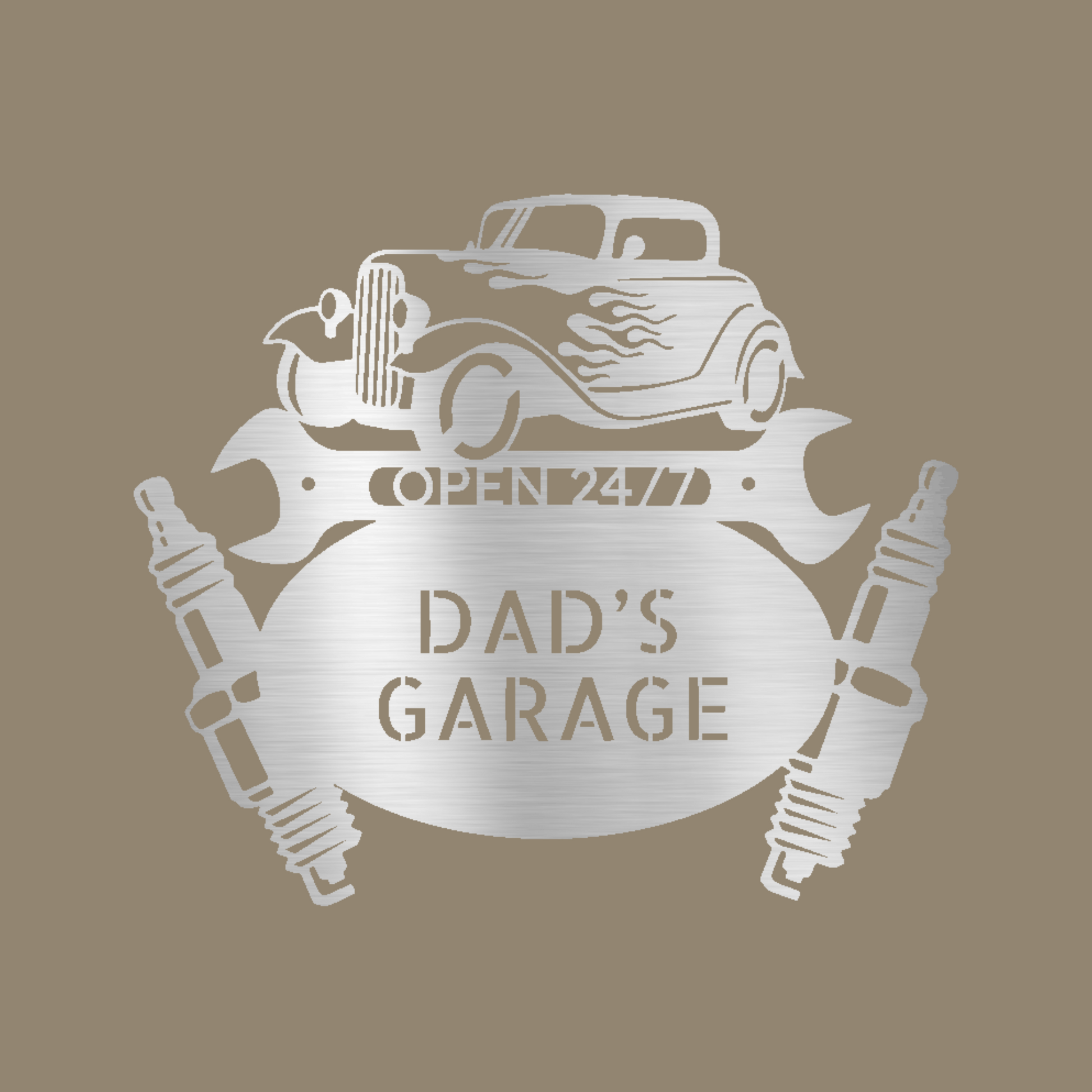 Hot Rod Garage Custom Made Metal Signs - Silver Automotive Metal Wall Art Decor | Home Accent Studio