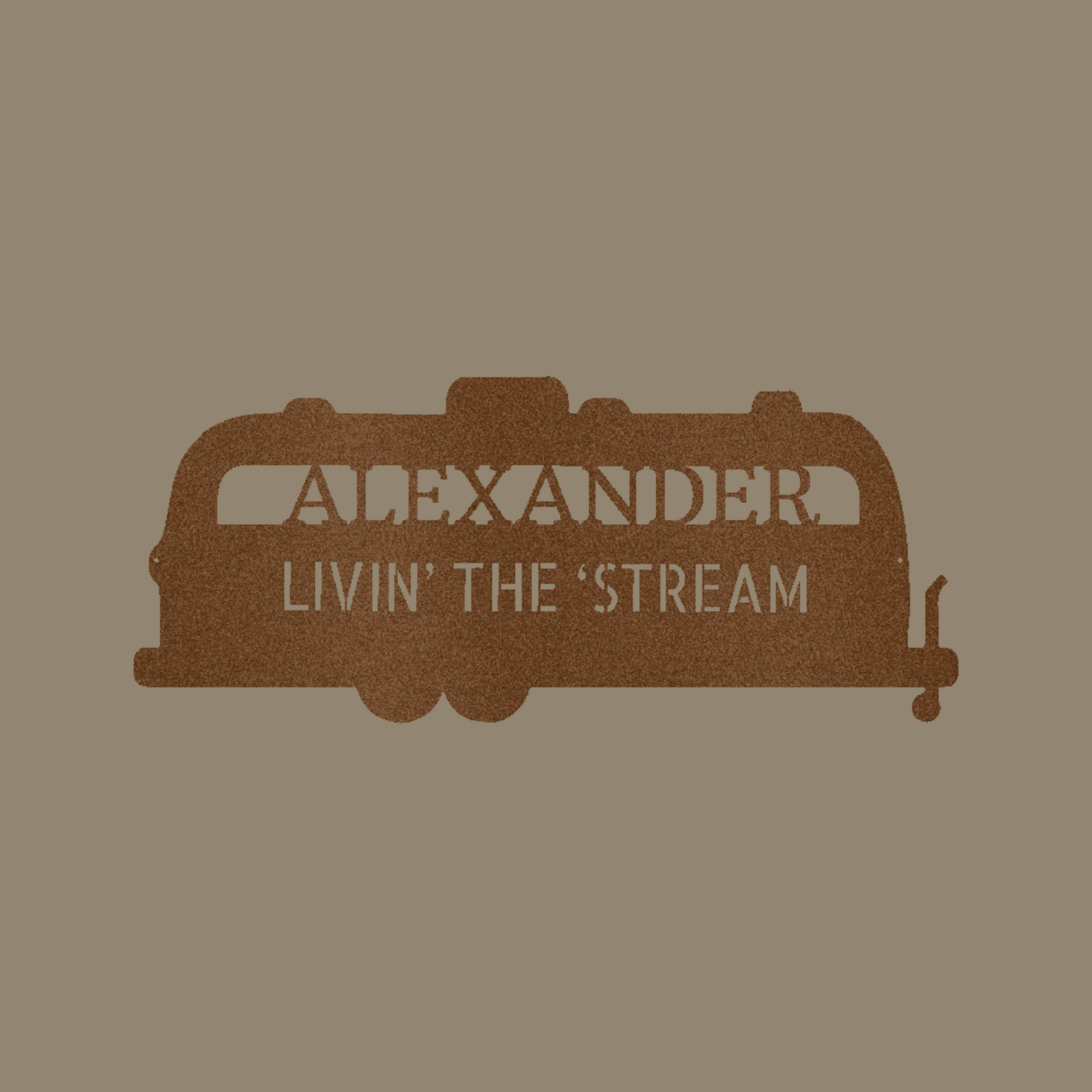 Airstream Monogram Custom Made Metal Signs - Copper RV Travelers Metal Wall Art Decor | Home Accent Studio