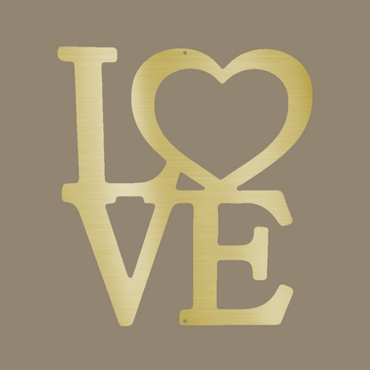 Classic Love Custom Made Metal Signs - Gold Love Quote Metal Wall Art Decor | Home Accent Studio