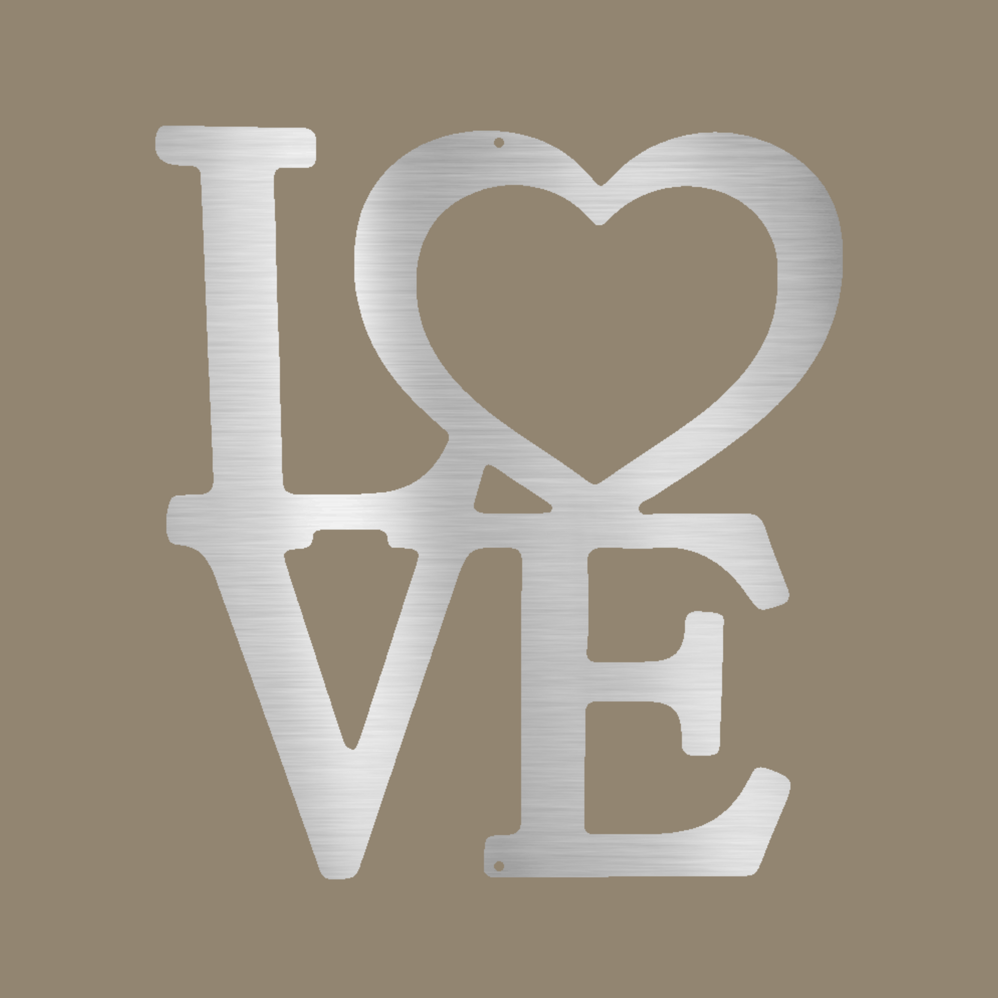 Classic Love Custom Made Metal Signs - Silver Love Quote Metal Wall Art Decor | Home Accent Studio