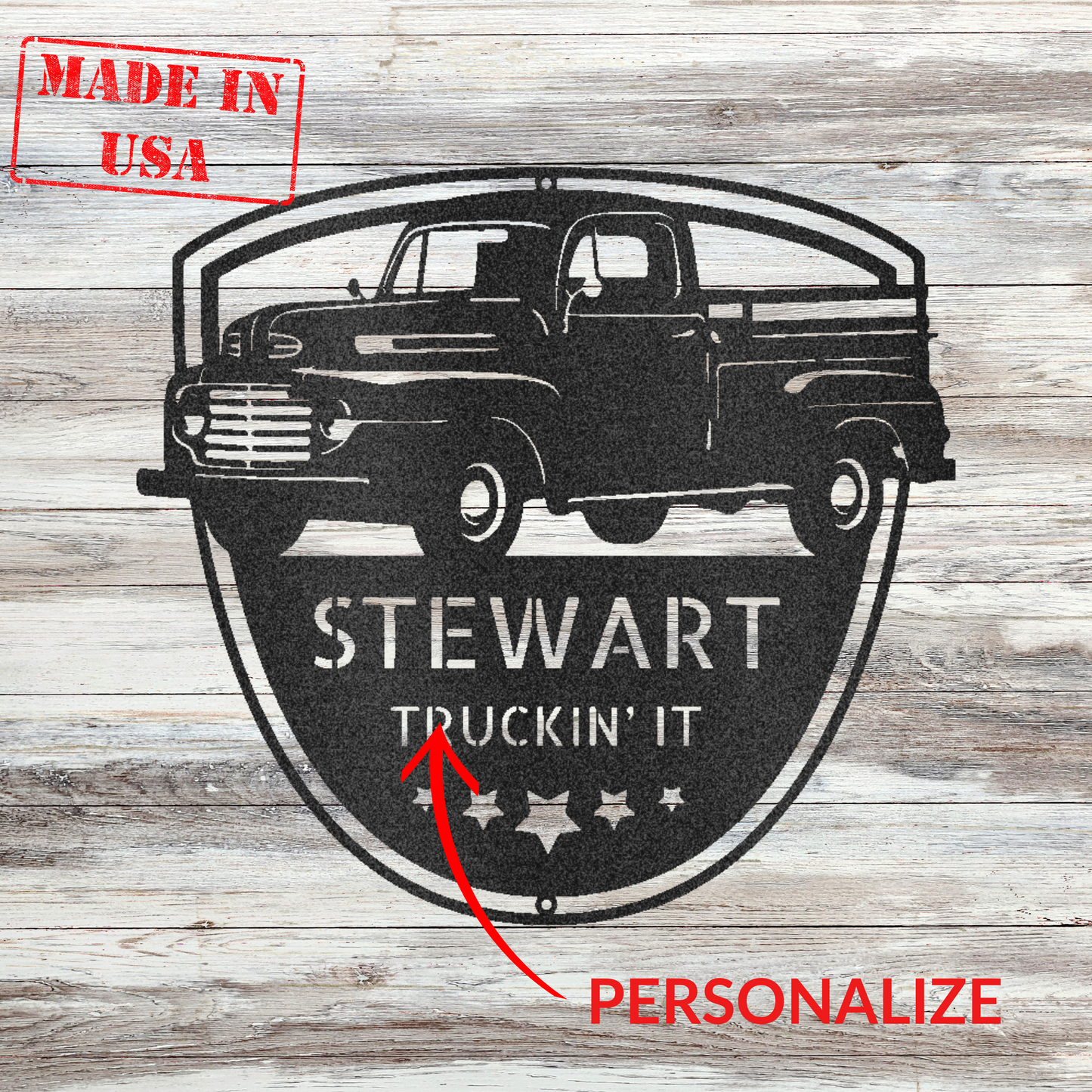 Personalized '48-'50 Ford F1 Truck Steel Sign - Custom Made Metal Signs | Home Accent Studio