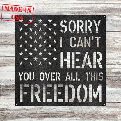 All This Freedom Flag Custom Made Metal Signs - Patriotic Metal Wall Art Decor | Home Accent Studio