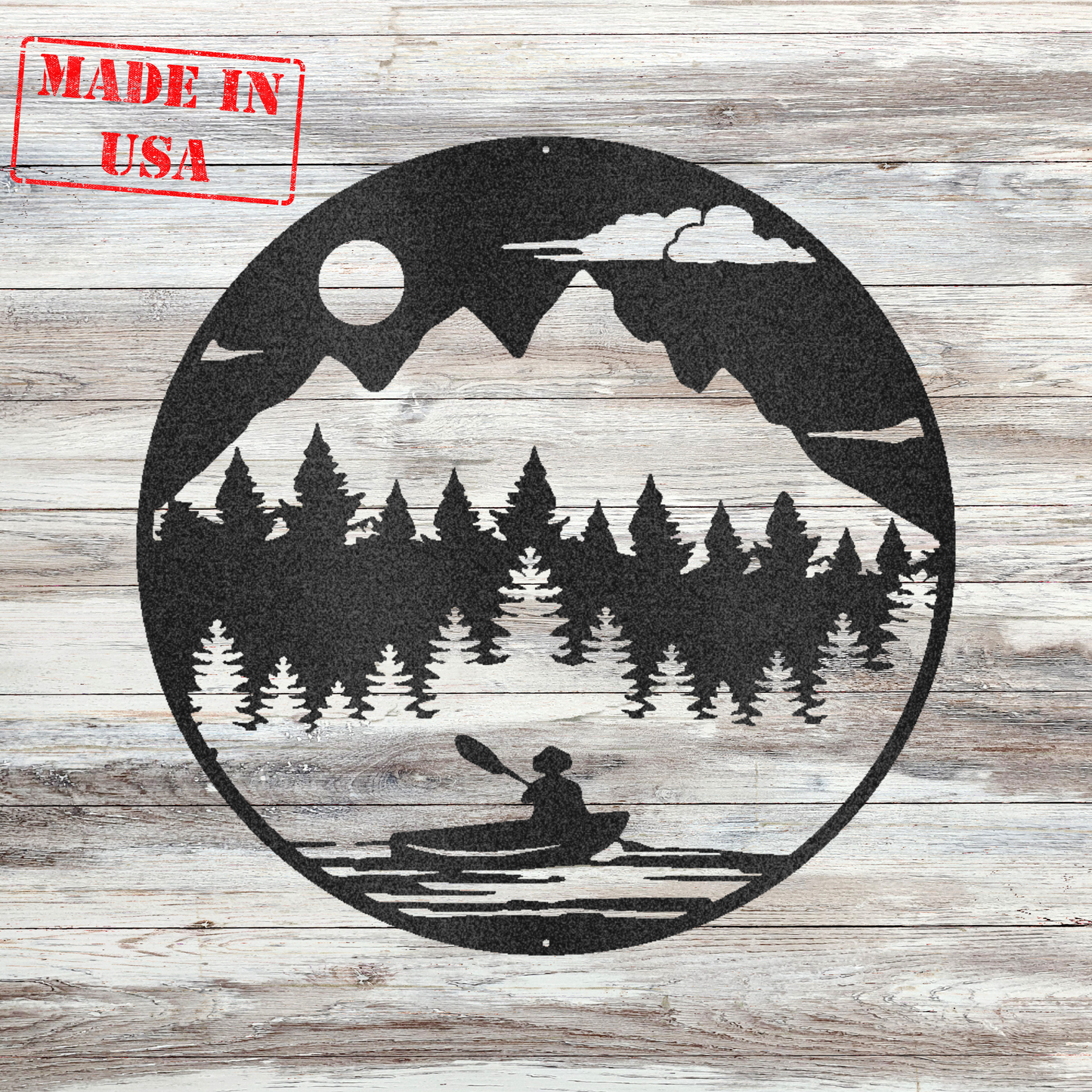 Custom Metal Wall Decor - 'Canoe the Wild' Wildlife Scenery Metal Wall Art | Home Accent Studio