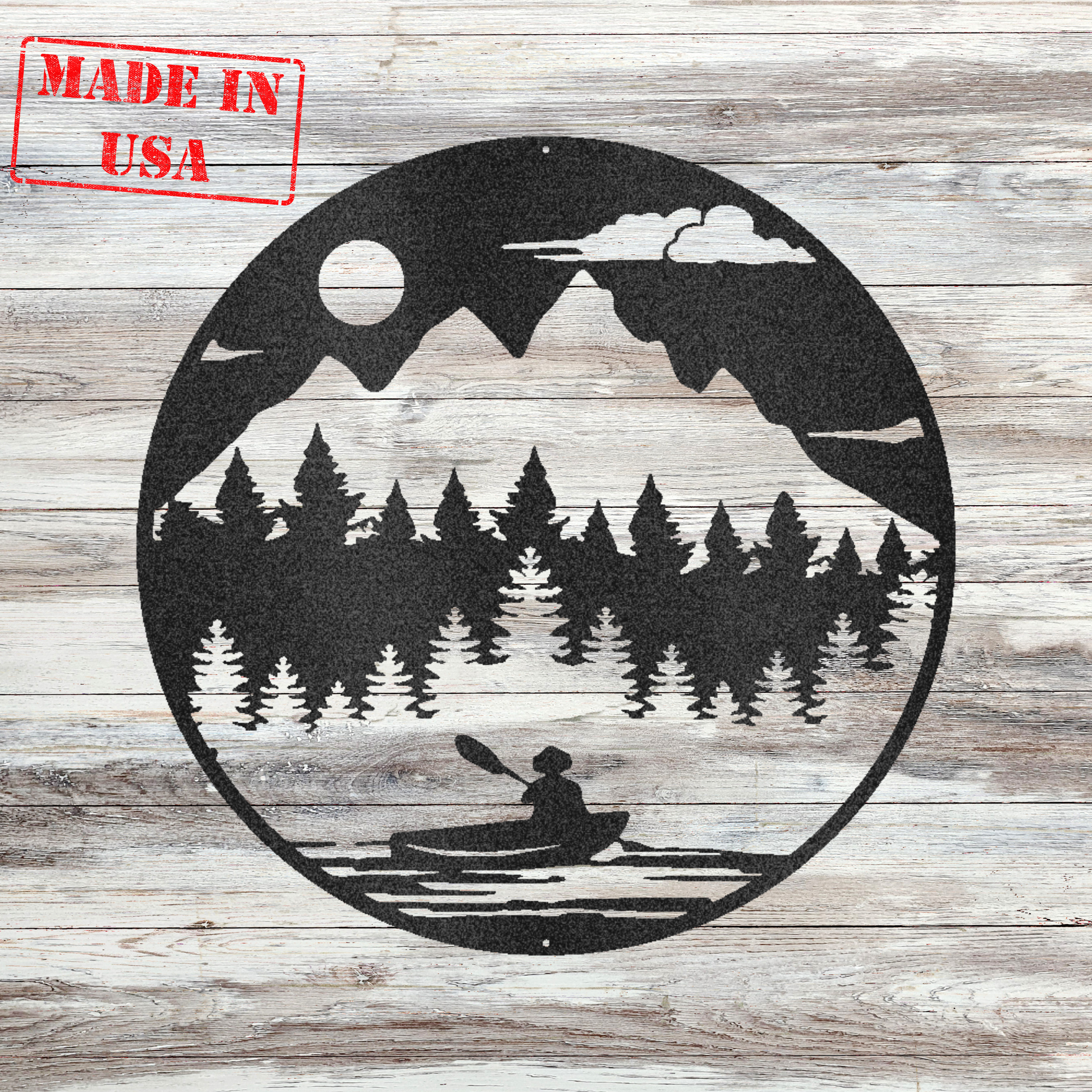 Custom Metal Wall Decor - 'Canoe the Wild' Wildlife Scenery Metal Wall Art | Home Accent Studio