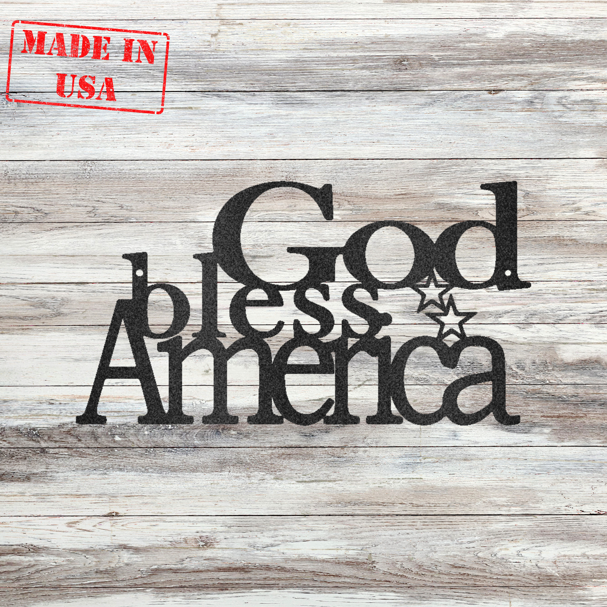 God Bless America Custom Made Metal Signs - Patriotic Metal Wall Art Decor | Home Accent Studio