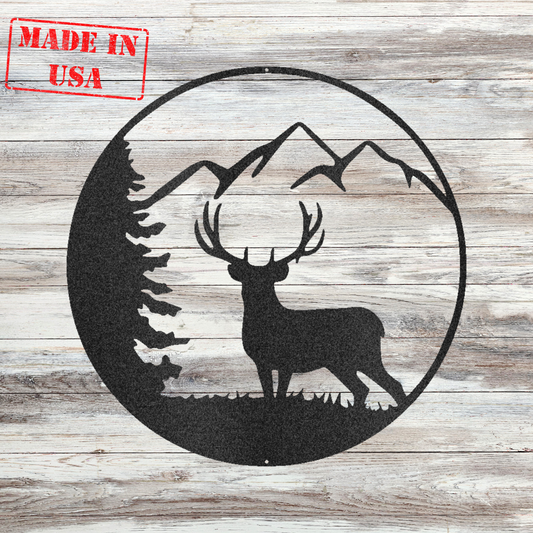 Graceful Deer Custom Made Metal Signs - Deer with Antlers Silhouette | Home Accent Studio