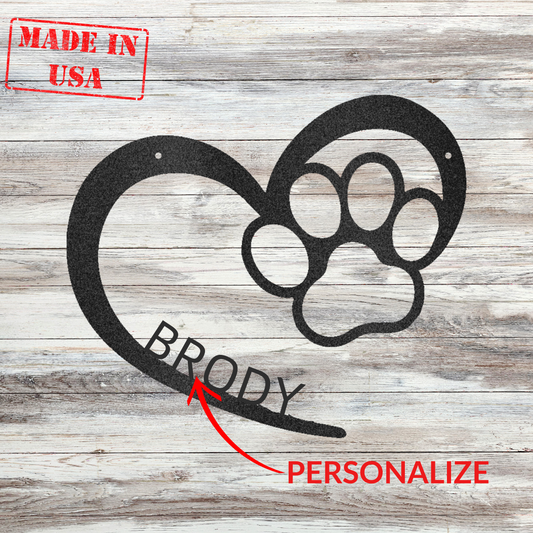 Personalized Metal Wall Decor - 'Puppy Love' Monogram | Home Accent Studio