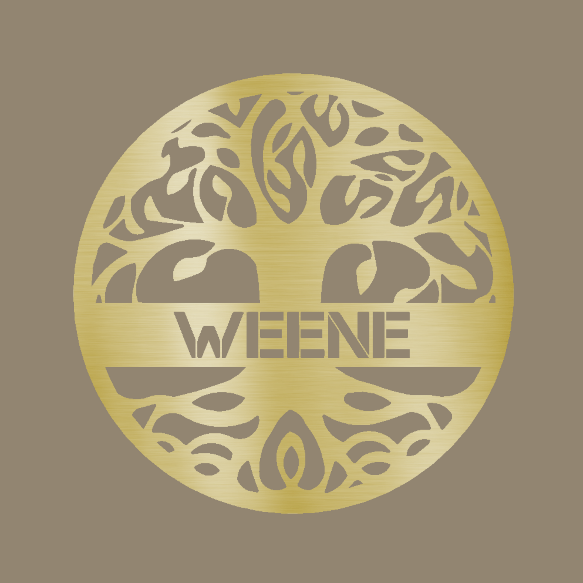 Fancy Tree of Life Monogram | Tree of Heaven | Tree Names Gold Monogram | Home Accent Studio