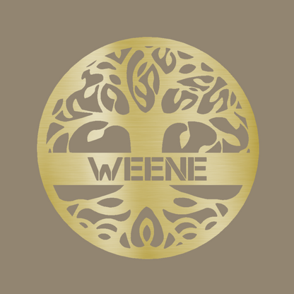 Fancy Tree of Life Monogram | Tree of Heaven | Tree Names Gold Monogram | Home Accent Studio