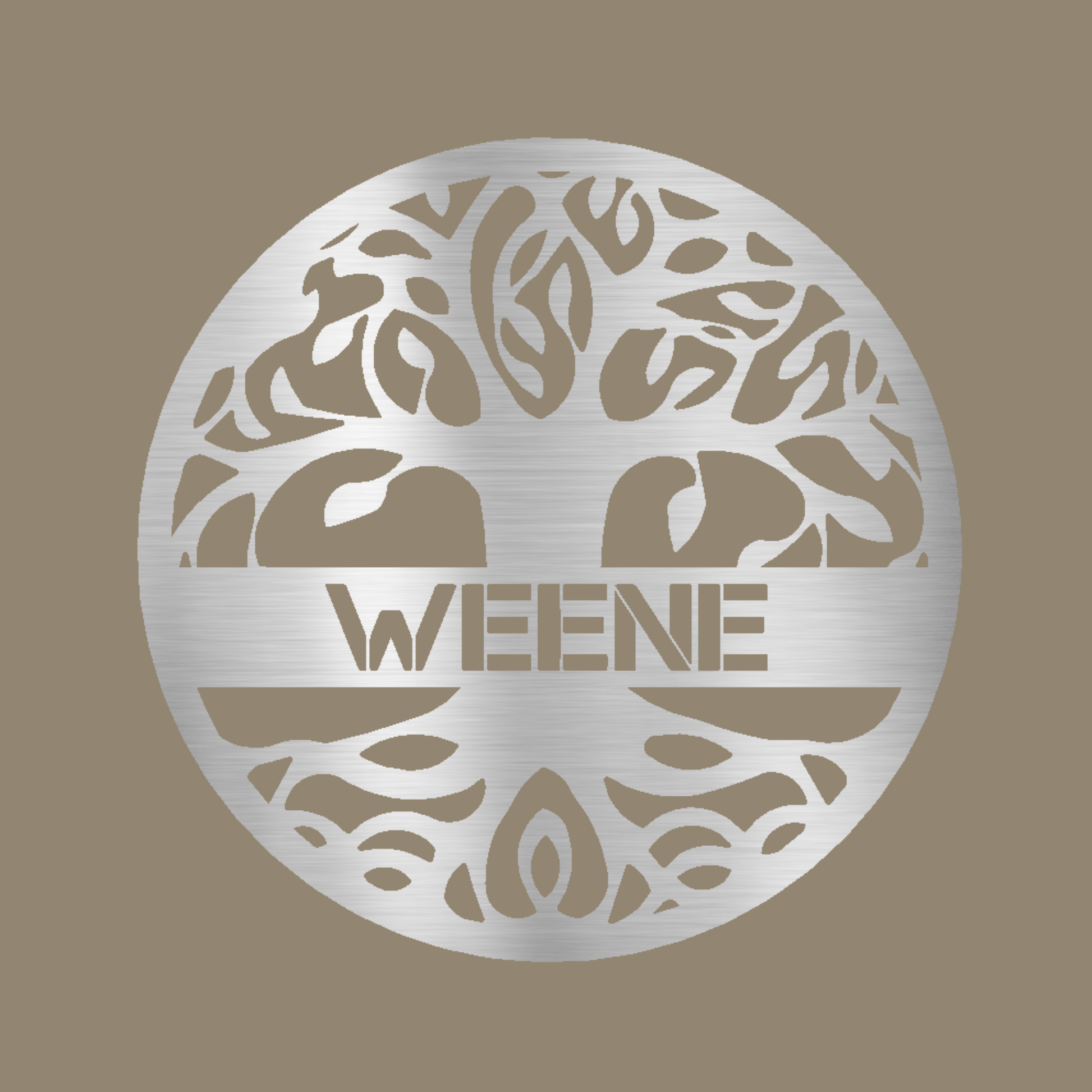 Fancy Tree of Life Monogram | Tree of Heaven | Tree Names Silver Monogram | Home Accent Studio