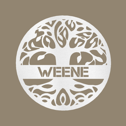 Fancy Tree of Life Monogram | Tree of Heaven | Tree Names White Monogram | Home Accent Studio