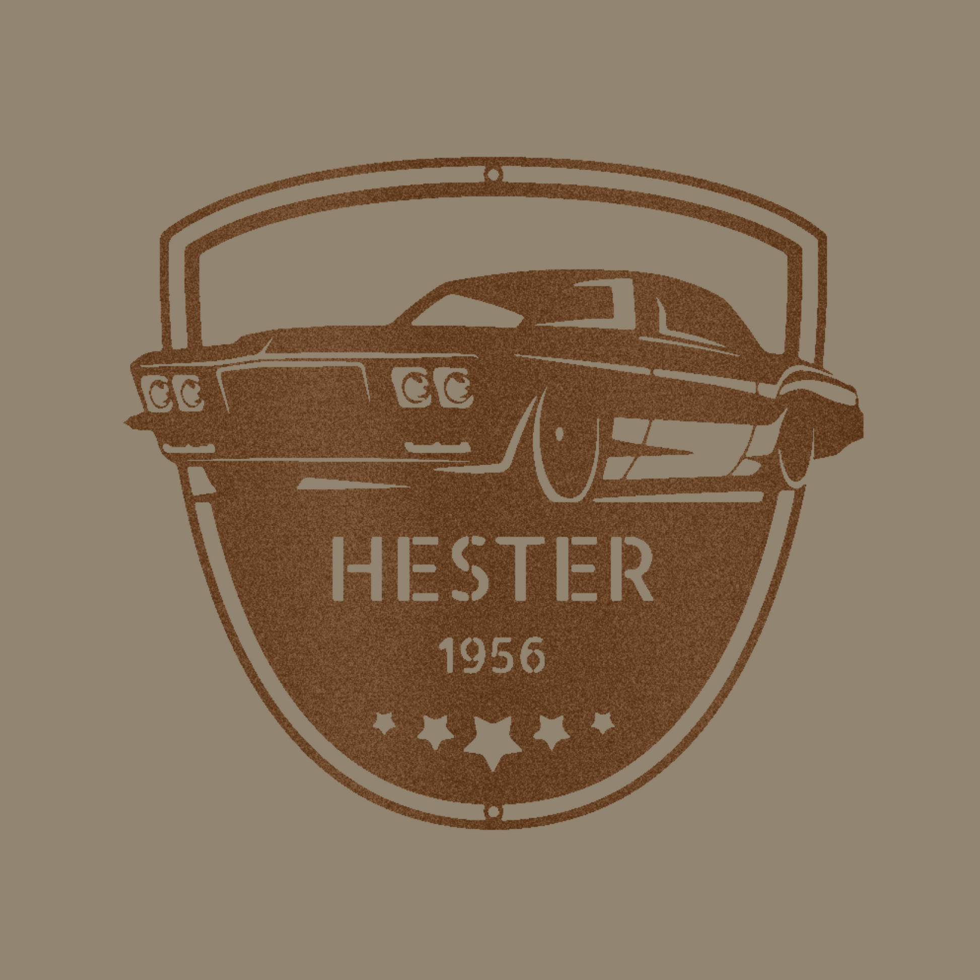 Personalized Classic Car Metal Wall Decor - 'Restoration Master' Copper Monogram | Home Accent Studio