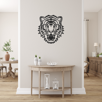 Eye of the Tiger Custom Made Metal Signs - Wildlife Black Metal Wall Art Decor | Home Accent Studio