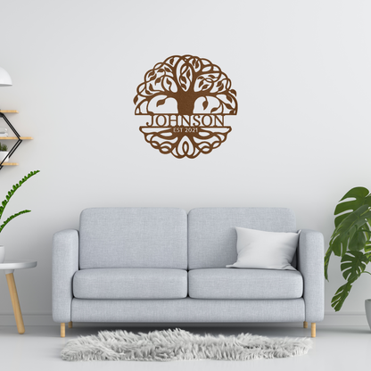 Personalized Tree of Life Copper Monogram | Tree of Heaven | Tree Drawing Monogram | Home Accent Studio